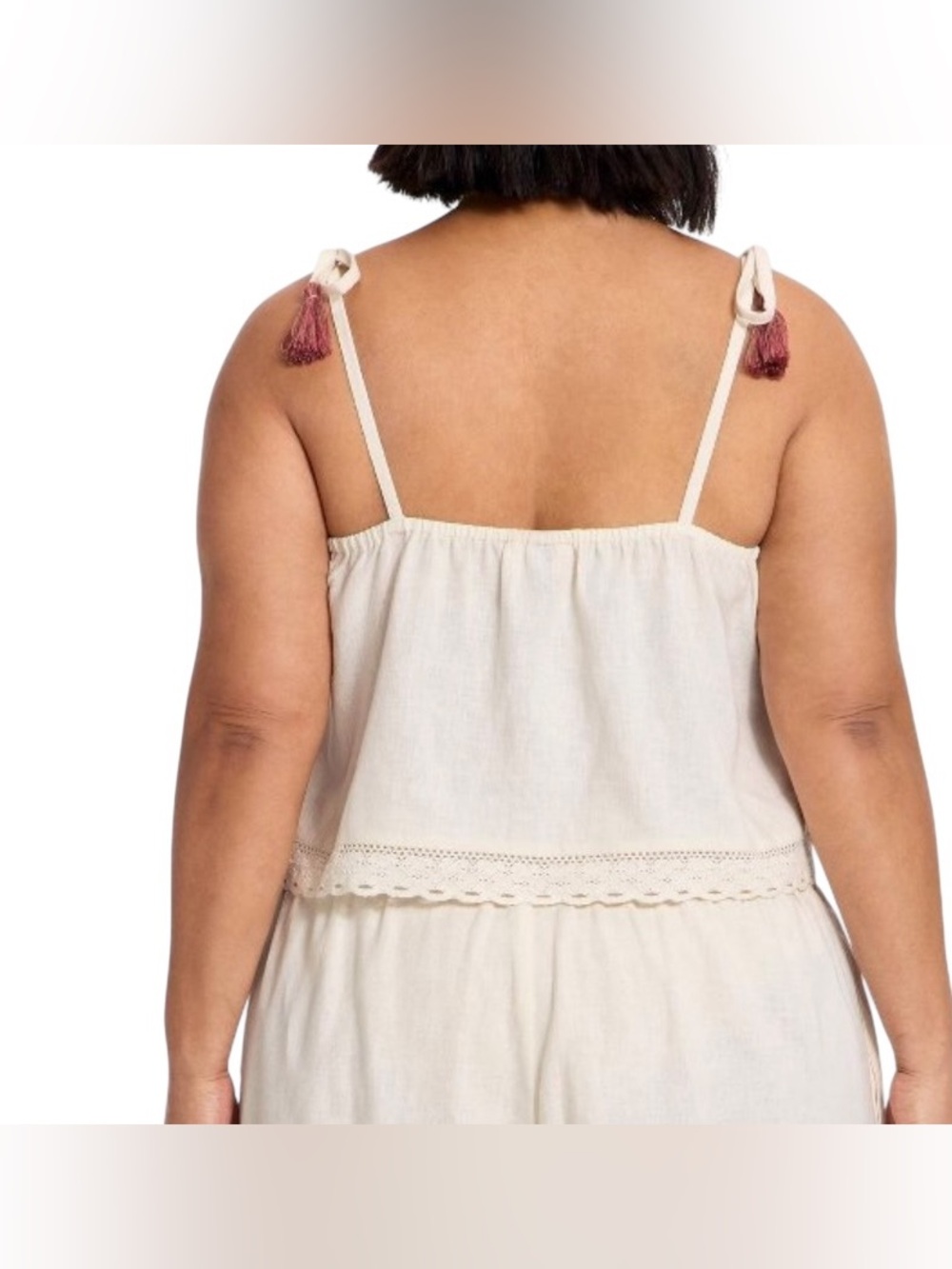 Universal Thread Embroidered Linen Tank Top 
Cream NWT - Picture 2 of 15